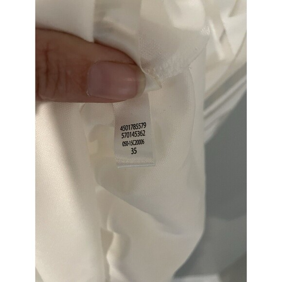 Chico's White Burnout Maxi Dress Sheer Side Slit Geometric Renee Size 8 Small - Picture 11 of 15